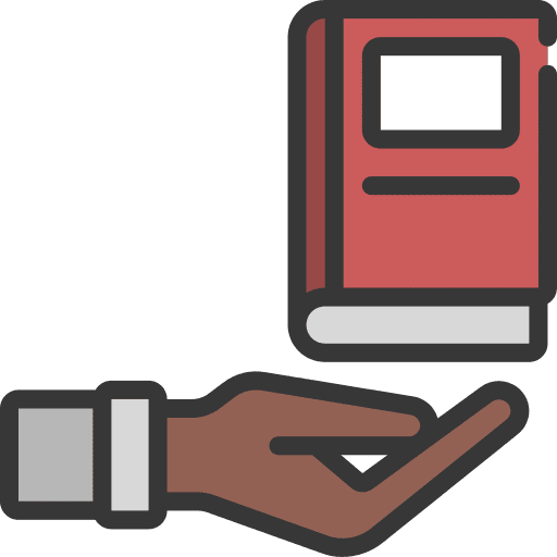 Book keeper hand learning university icon