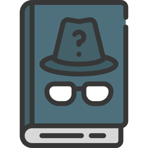 Detective story novel detective hat read icon