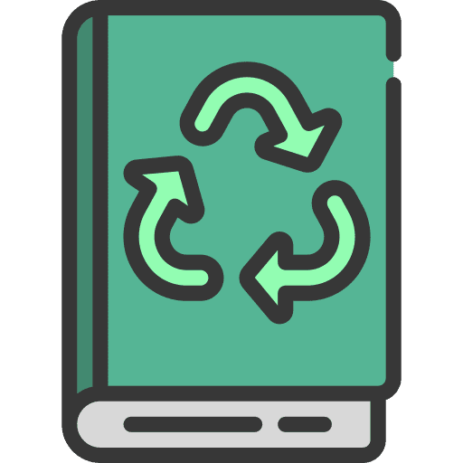 Book recycled environmental sustainability conservation icon