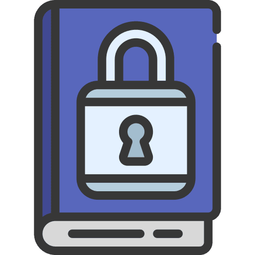 Private access interface reading book icon