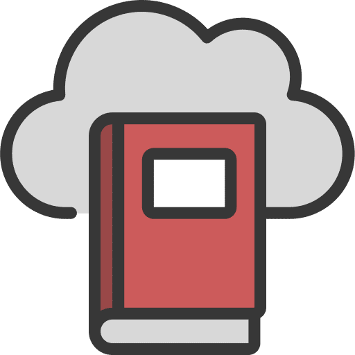 Cloud library elearning cloud library education icon