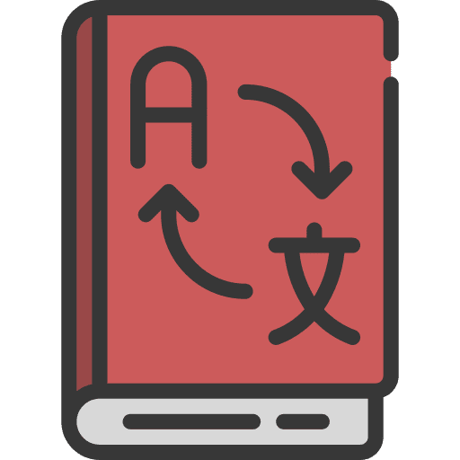 Language learning linguistics translate book icon