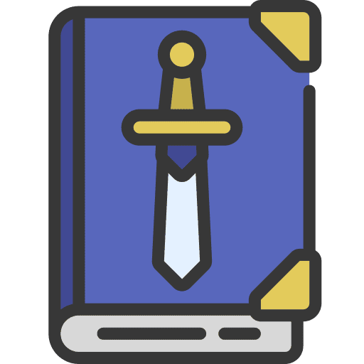 Weapons education magazine knife icon