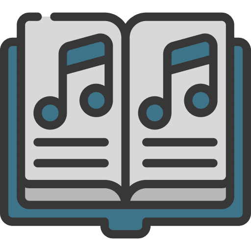 Music book lyrics musical note education icon