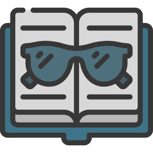Studying reading vision glasses icon