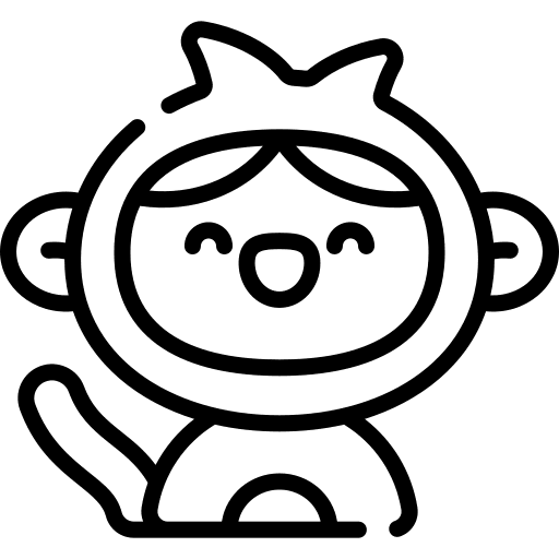 Monkey caucasian child people icon