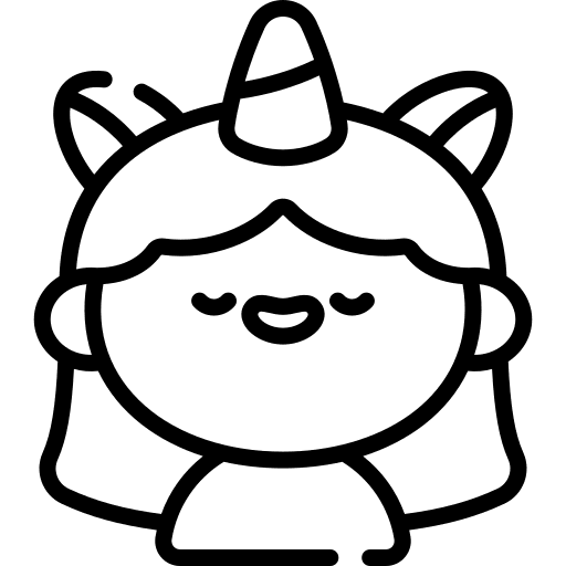 Unicorn child caucasian avatar icon