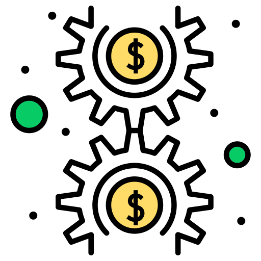 Gear settings setup money management icon Gear settings setup money management icon