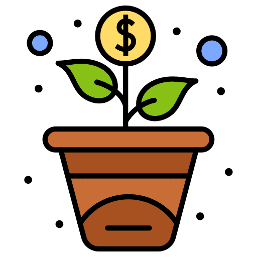 Growth business and finance bank investment icon Growth business and finance bank investment icon