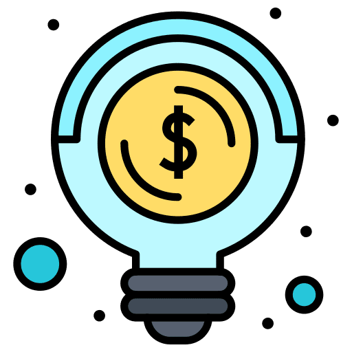 Idea lightbulb technology business icon