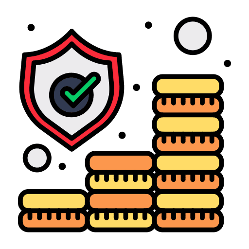Insurance business and finance shield money icon Insurance business and finance shield money icon