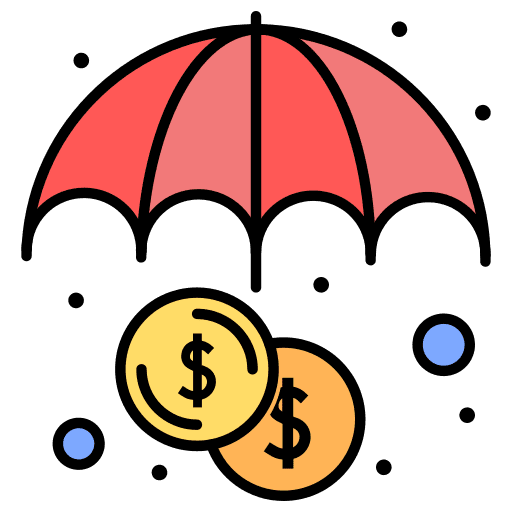 Insurance dollar coins currency icon Insurance dollar coins currency icon