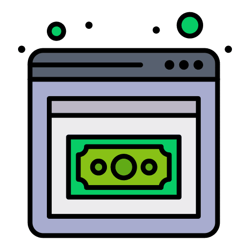 Investment banking online money icon Investment banking online money icon