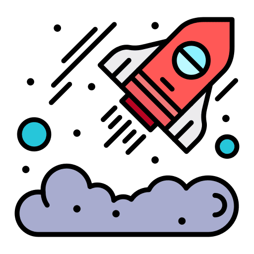 Startup space shuttle launch transport icon