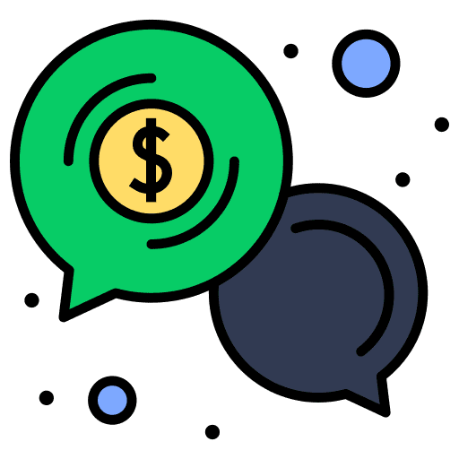 Chat business and finance dollar chat icon Chat business and finance dollar chat icon