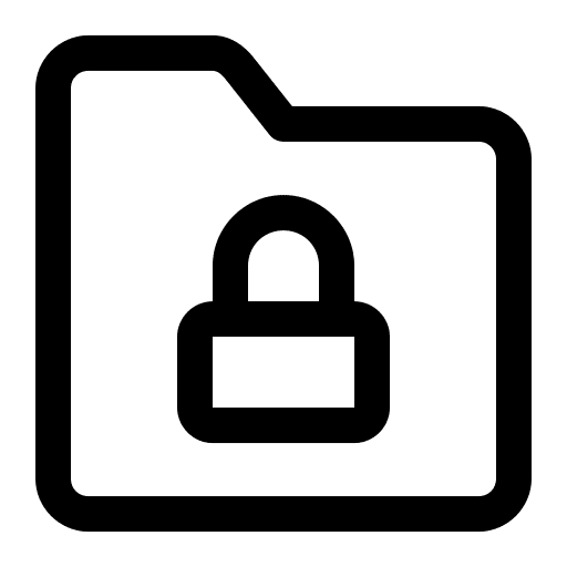 Confidential locked files and folders security icon