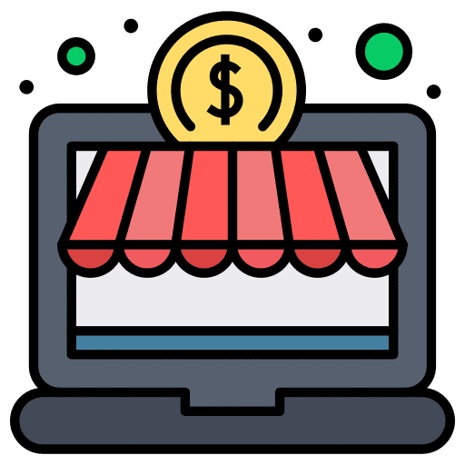 Online shop commerce and shopping online shop computer icon Online shop commerce and shopping online shop computer icon