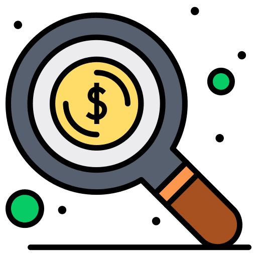 Search dollar loupe dollar symbol icon Search dollar loupe dollar symbol icon