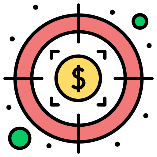 Target cost profit money icon Target cost profit money icon
