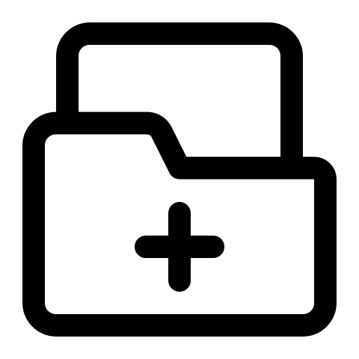 Add folder file storage plus sign interface icon