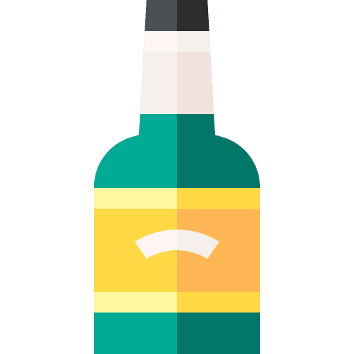 Alcoholic drink whisky brandy bottle icon