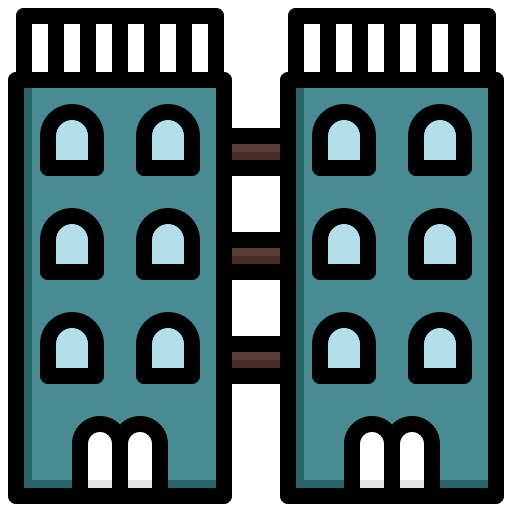 Aparment buildings architecture and city urban icon
