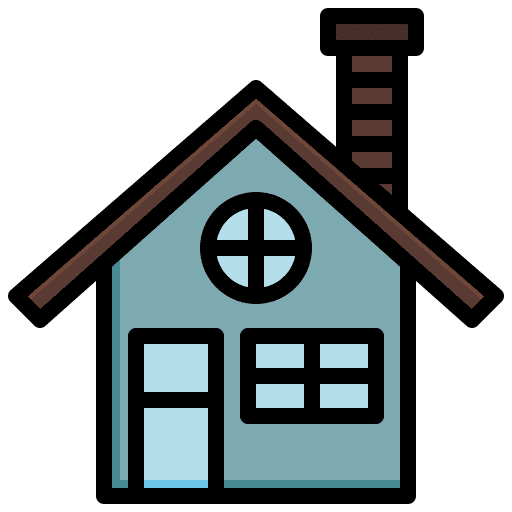 Cottage residential house architecture and city icon Cottage residential house architecture and city icon