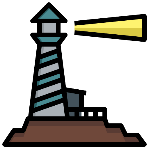 Lighthouse security architecture and city transportation icon