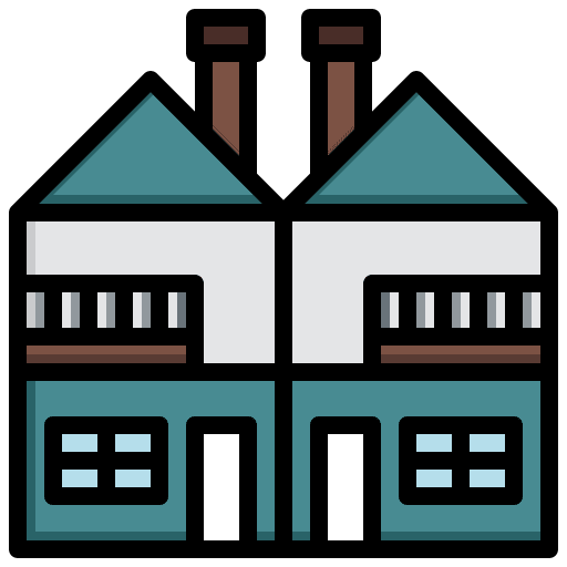 Twin building real estate housing icon