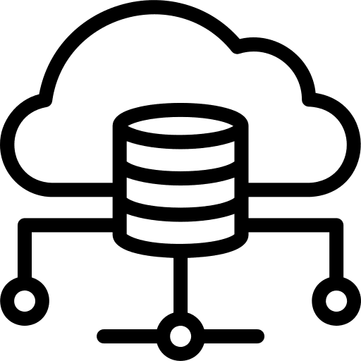 Cloud database management organization infrastructure icon