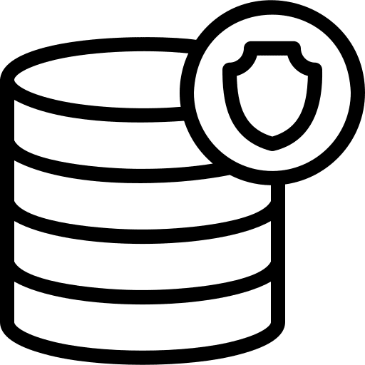 Database sign data protection computing icon Database sign data protection computing icon