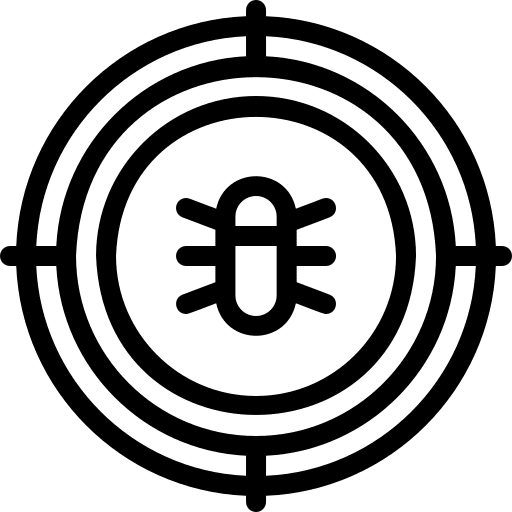 Bug attack aim internet security icon Bug attack aim internet security icon