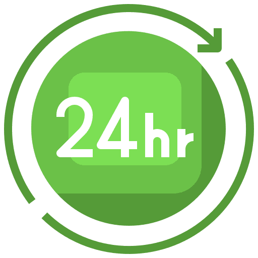 24 hours 24 hours electrical service time and date icon