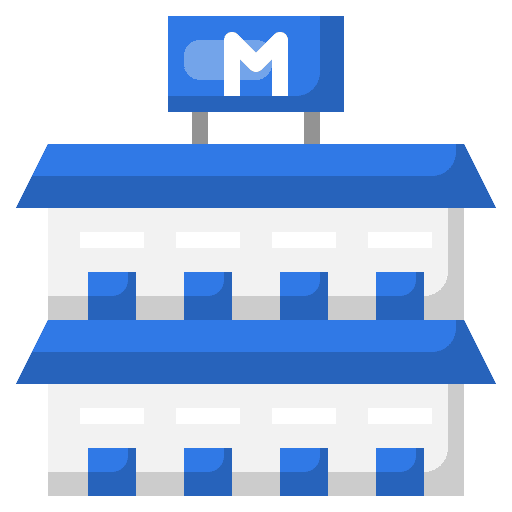 Motel empire state building hostel time and date icon