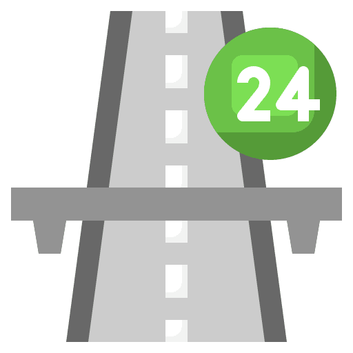 Motorway 24 hours highway 24 icon Motorway 24 hours highway 24 icon