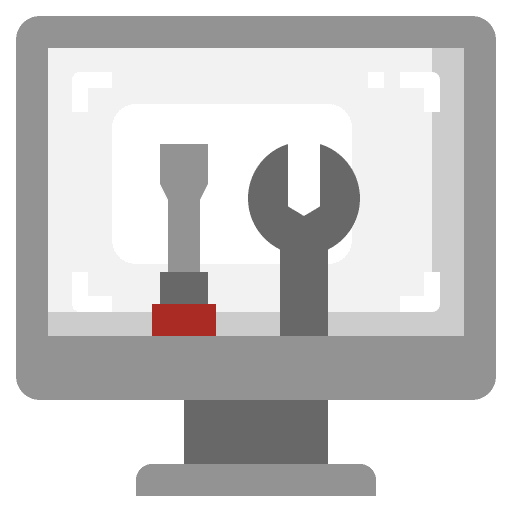 Computer cog computer maintenance icon Computer cog computer maintenance icon