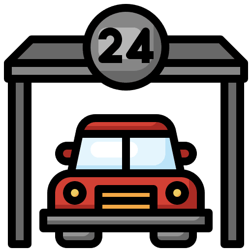 Garage time help car icon Garage time help car icon