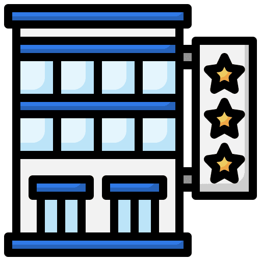 Hotel architecture and city vacations buildings icon Hotel architecture and city vacations buildings icon