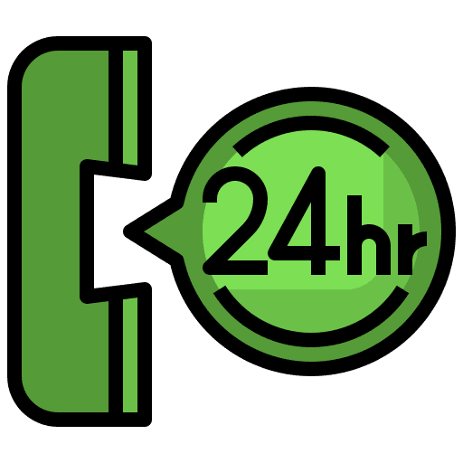 Phone assistance communications 24 hours icon Phone assistance communications 24 hours icon