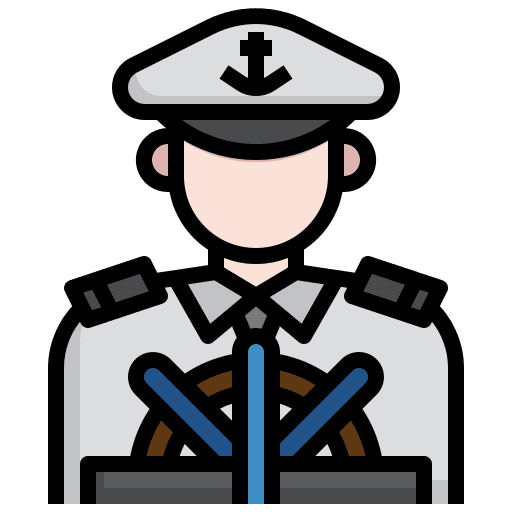 Captain transportation professions and jobs cruise icon