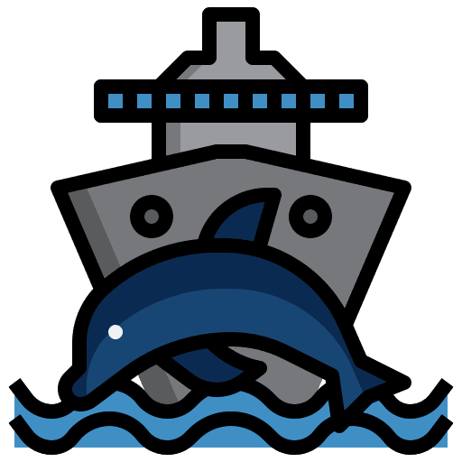 Dolphin sea life aquatic cruise icon
