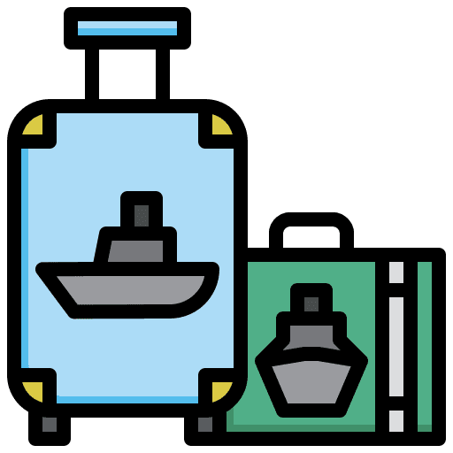 Suitcase cruise trolley travel icon Suitcase cruise trolley travel icon