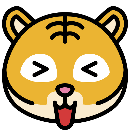 Happy happy tiger feelings icon Happy happy tiger feelings icon