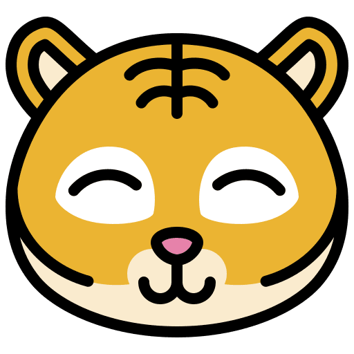 Happy expression smileys tiger icon Happy expression smileys tiger icon