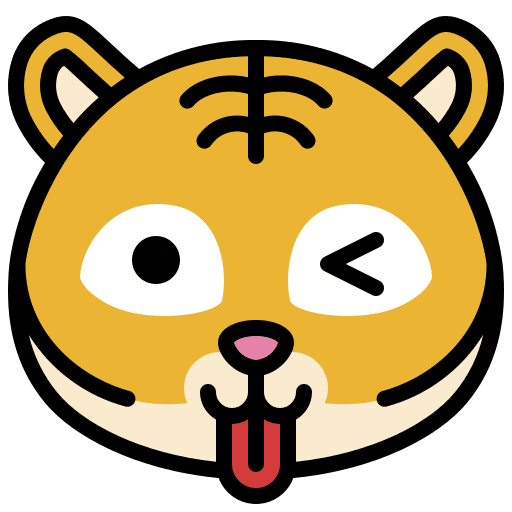 Tongue out smileys tiger emoticon icon Tongue out smileys tiger emoticon icon
