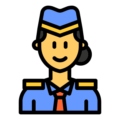 Flight attendant woman person avatar icon Flight attendant woman person avatar icon