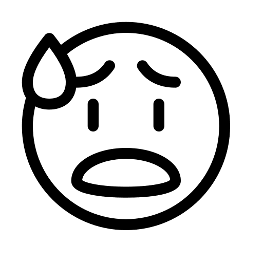 Anxious reaction scared smileys icon
