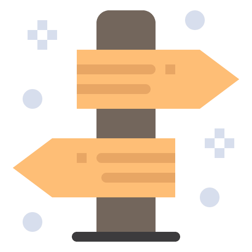 Signboard wayfinding alternative decision making icon Signboard wayfinding alternative decision making icon