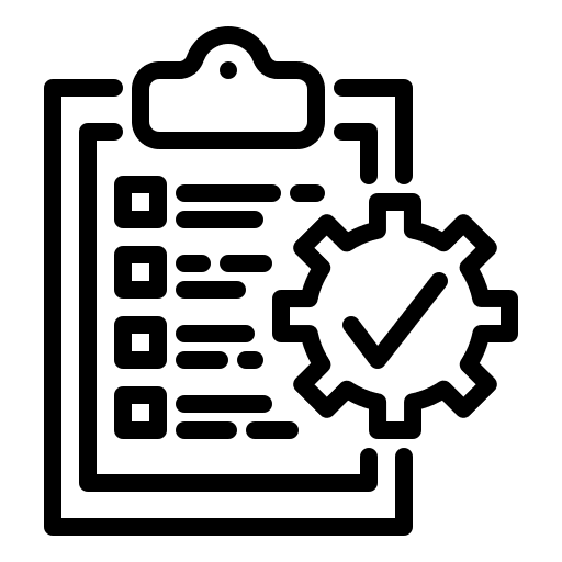 Service check list service gear icon