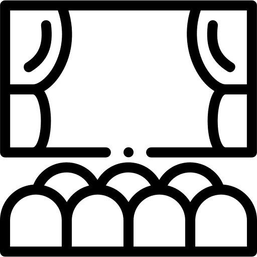 Cinema hall movie stage icon Cinema hall movie stage icon